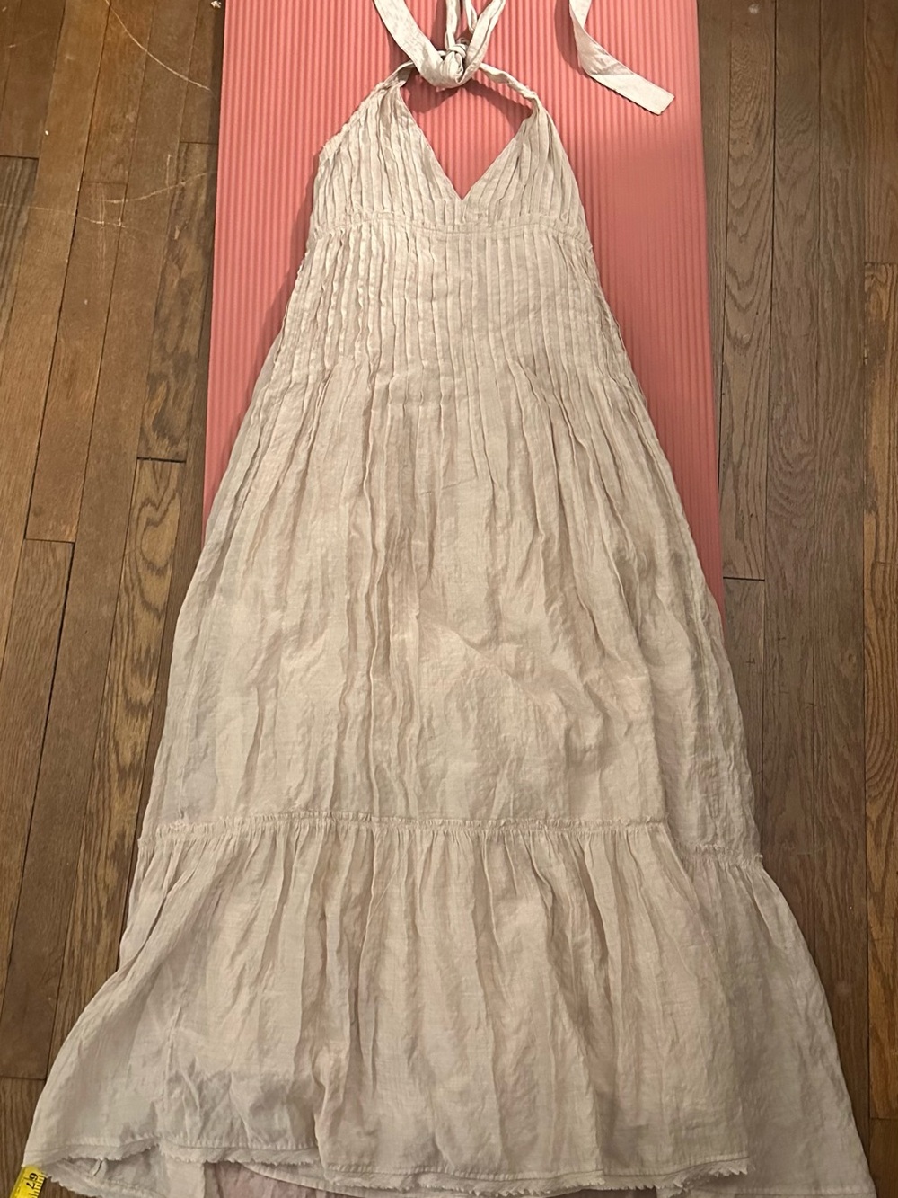 Free people Beige V-Neck Maxi Dress - Lightweight Boho Summer Dress - Picture 8 of 8